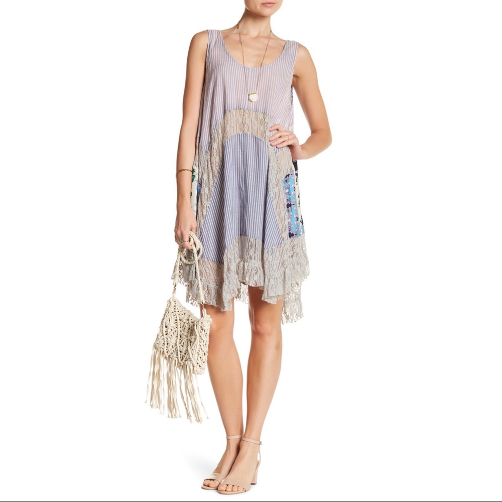 ARATTA Floral Mixed Media Sleeveless Dress Medium